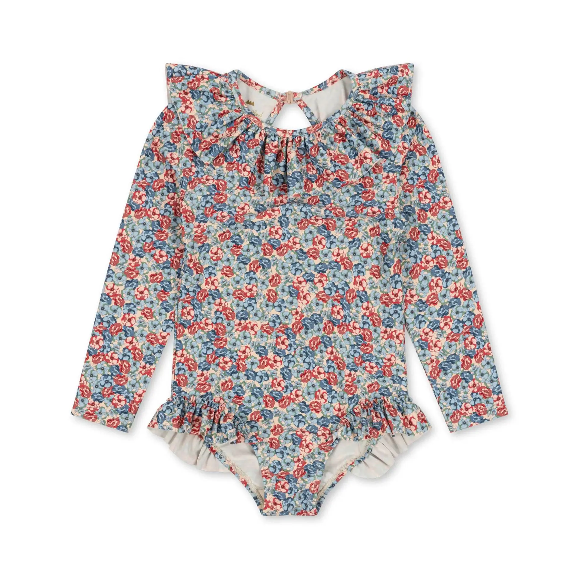 KS Floral Swimwear Conjuntos para Bebés, One Piece, Fatos de banho Kids Holiday, Biquíni para Bebés, Shorts Outwear, Boné, 1-9 anos, Verão, 2024