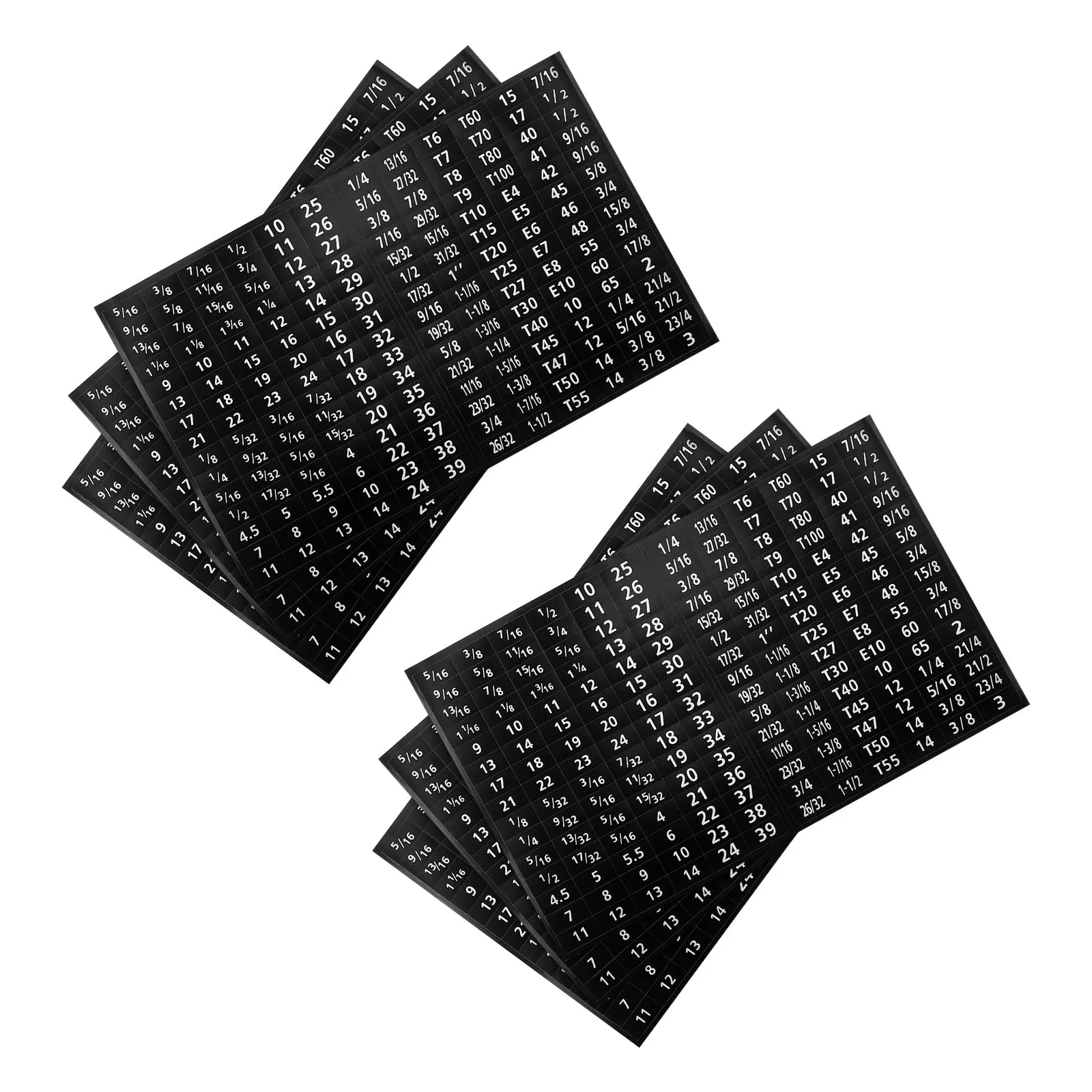 6Sheet Self Adhesive Socket Size Labels Tool Identification Stickers Wrench Garage Workshop Chest Drawer
