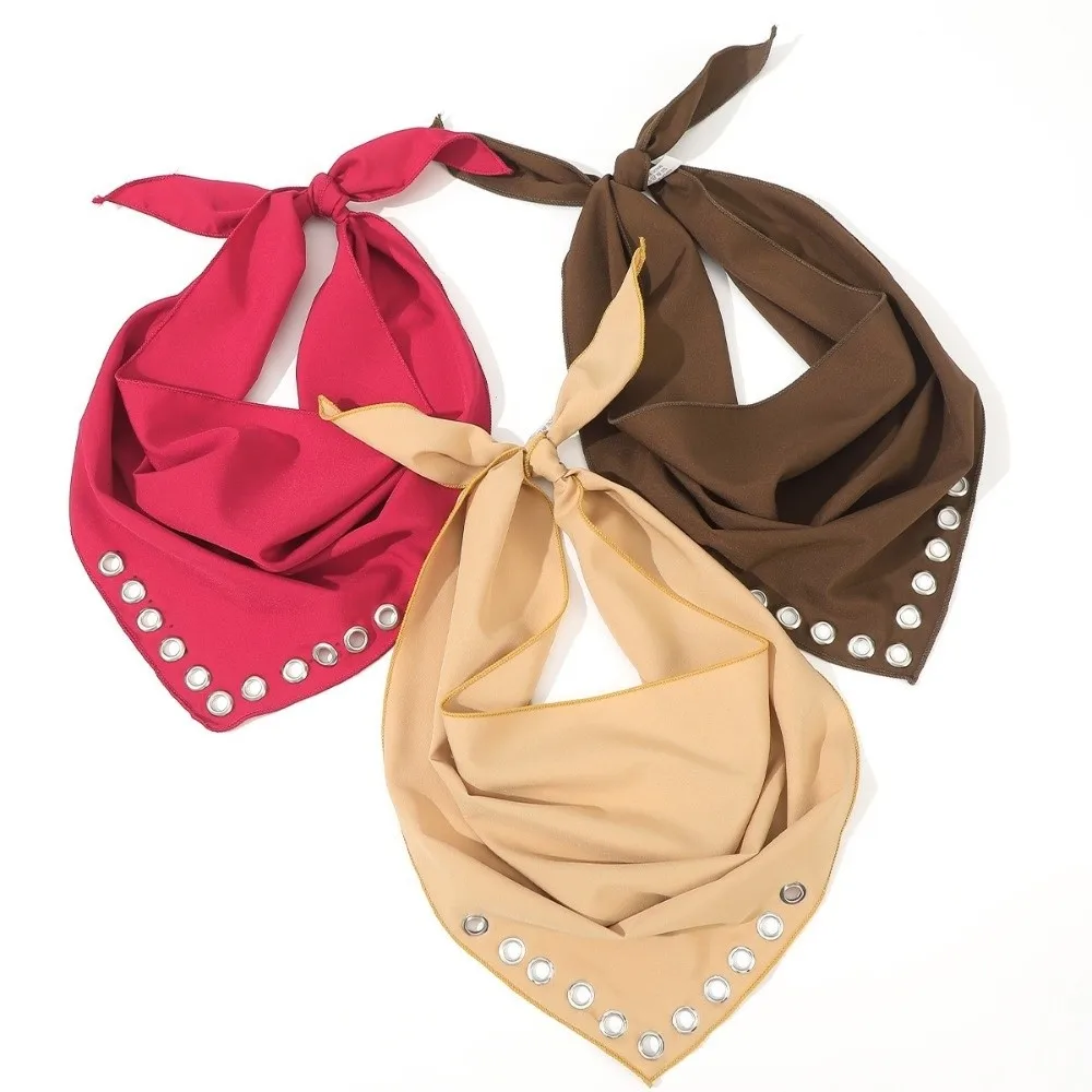 

Bohemia Metal Hollow Eyes Triangle Scarf Breathable Solid Color Turban Thin Headband Hair Accessories
