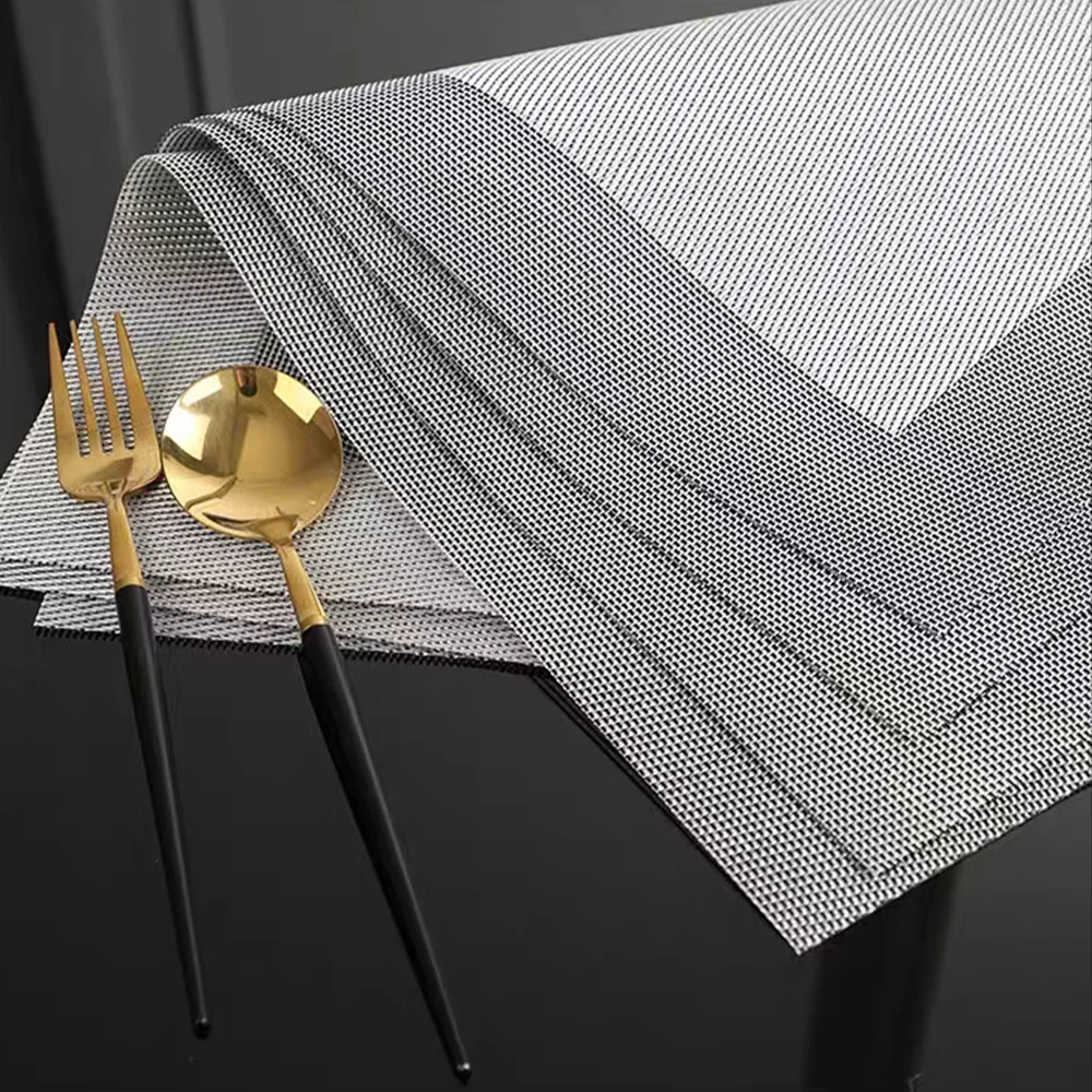

Easy to wash placemats pvc teslin grid european dining table insulating mats casserole mats