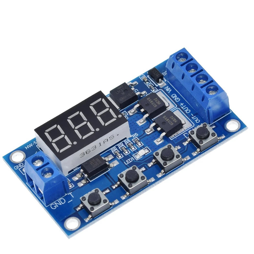 TZT Trigger Cycle Timer Delay Switch 12 24V Circuit Board Dual MOS Tube Control Module