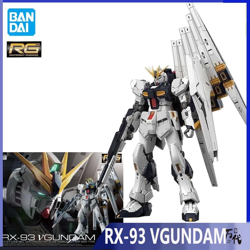 

Bandai Genuine Gundam Model Kit Anime Figure RG 1/144 RX-93 VGUNDAM Action Figures Collectible Ornaments Toys Gifts for Kids