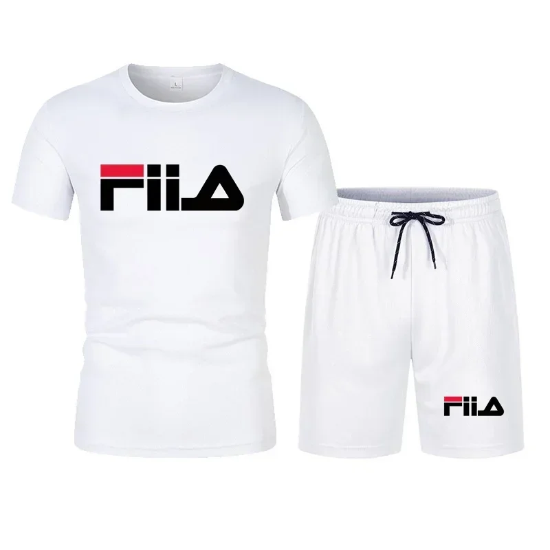 

Men's short sleeved set, casual modern men's quick drying summer sports set, breathable mesh short sleeved T-shirt shorts set