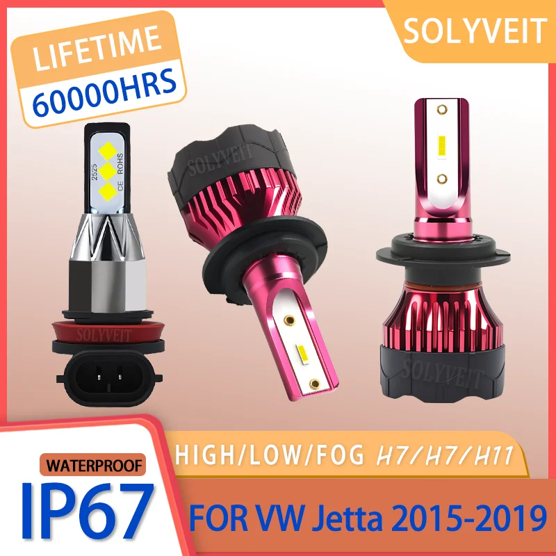 

No Tools Needed Reduce Eye Fatigue During Night Drives H7 H7 H11 LED Headlight foglight For VW Jetta 2015 2016 2017 2018 2019