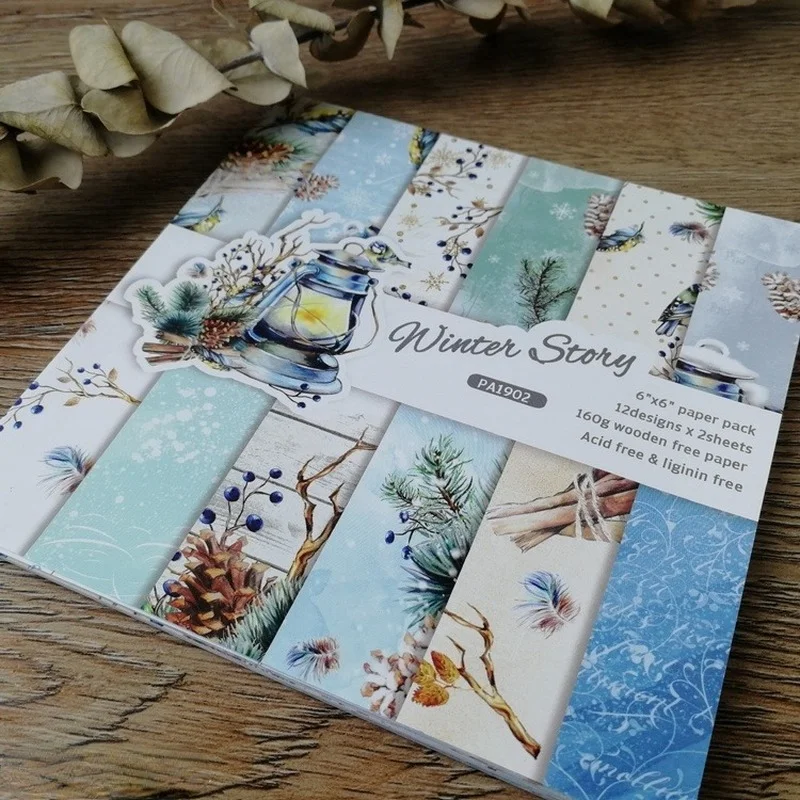 Winter Story Patterned Paper Scrapbooking  Pack Handmade Craft   Background Pad Single-side Printed