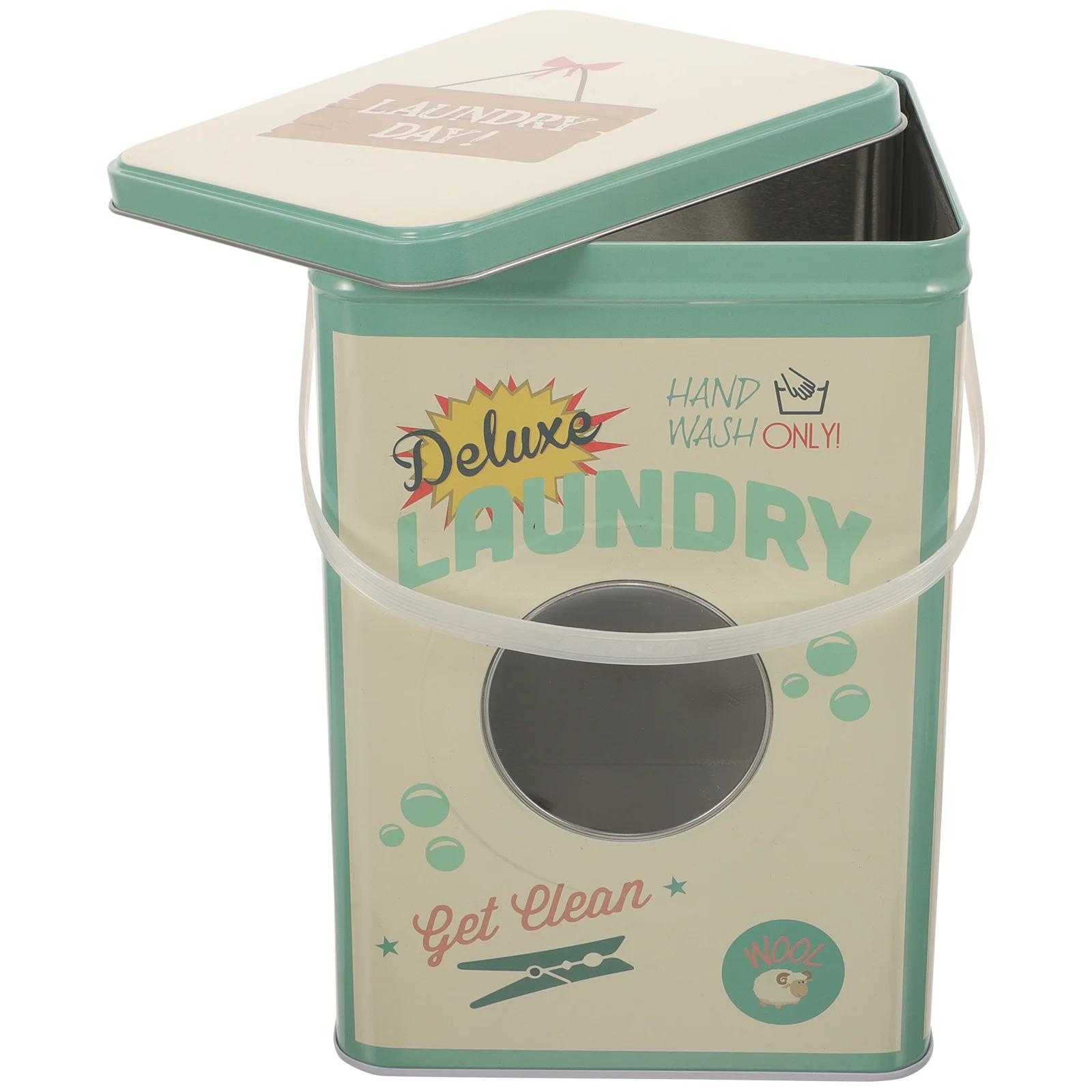 

Laundry Detergent Storage Box Boxes Holder Metal Scent Beads Container Powder Iron Soap Dispenser