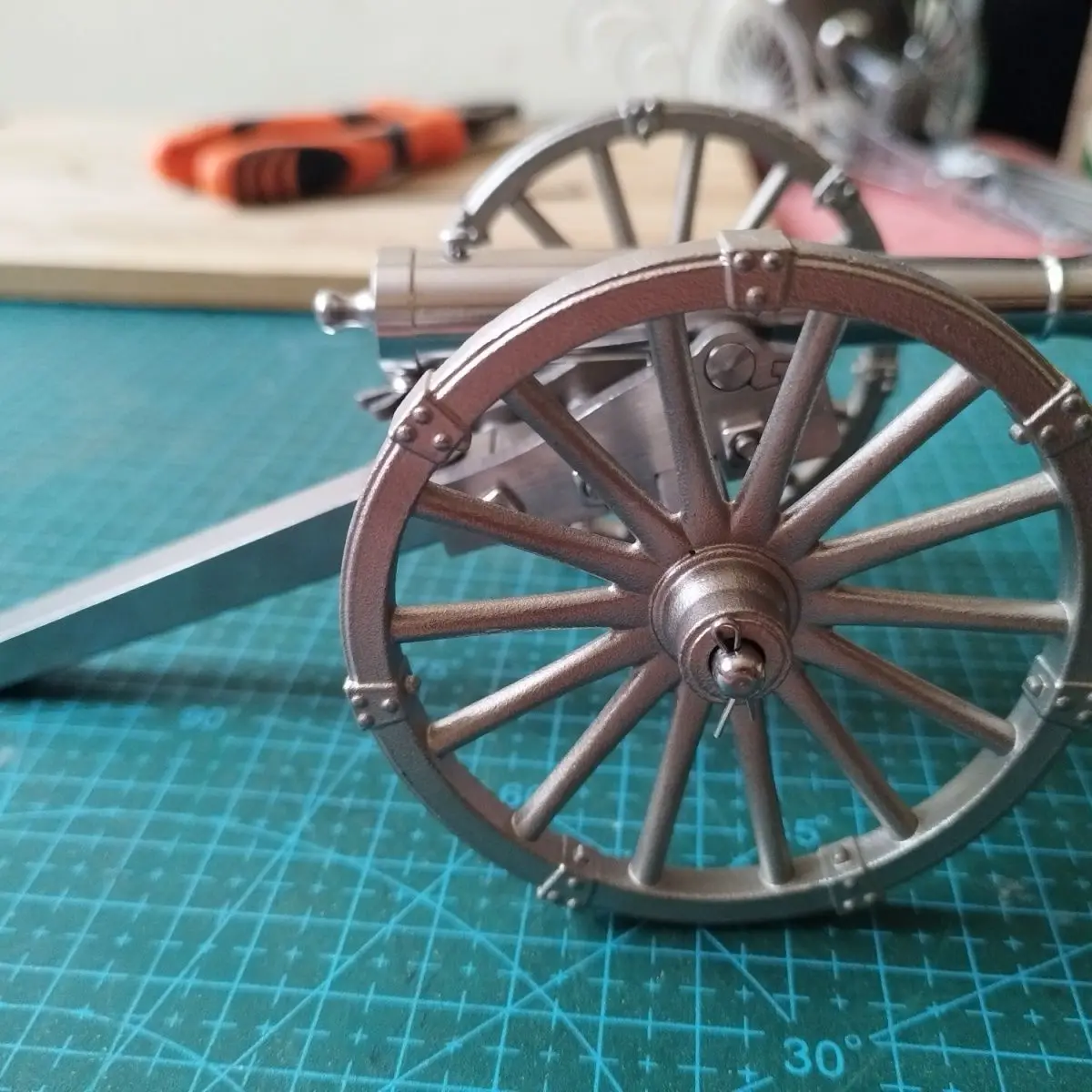 304 Stainless Steel Replica Mini Napoleon 6-Pounder Cannon – Home Decor Desk Ornament for Military Fans view 3