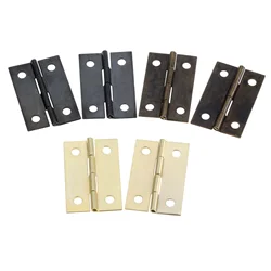 10pcs Hinges 4 Holes Black/Antique bronze/Gold Right Angle 35*21mm Retro Decor Furniture Chest Wooden Jewelry Box + 40 screws
