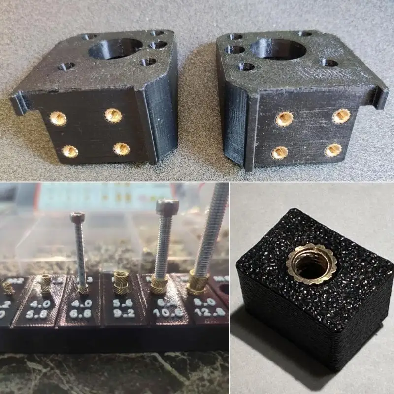 N58C 380PCS DRAAP -inzetstukken 2/2.5/3/4/5/6 mm metrische metrische gekartel moer inbeddingsmoer voor het afdrukken 3D