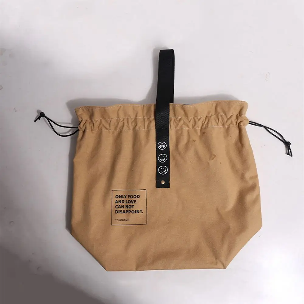 Portable Beam Port Letter Canvas Large Capacity Fresh Cooler Bags Korean Lunch Bag Lunch Storage Handbags Tote Food Container