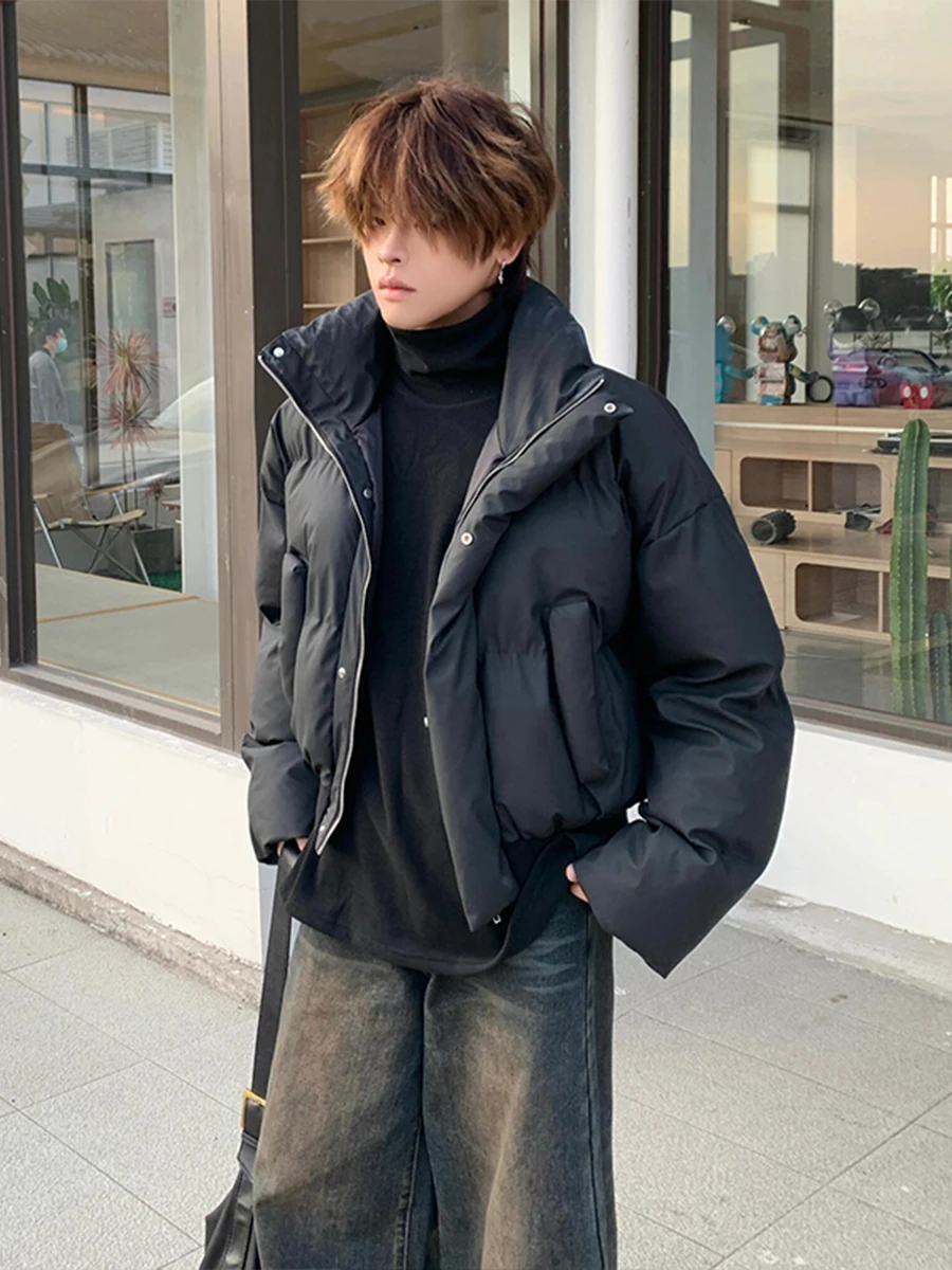 

Мужская утепленная куртка из хлопка с воротником-стойкой, наполнителем из искусственного пуха и молнией, молодежная модная зимняя верхняя одежда