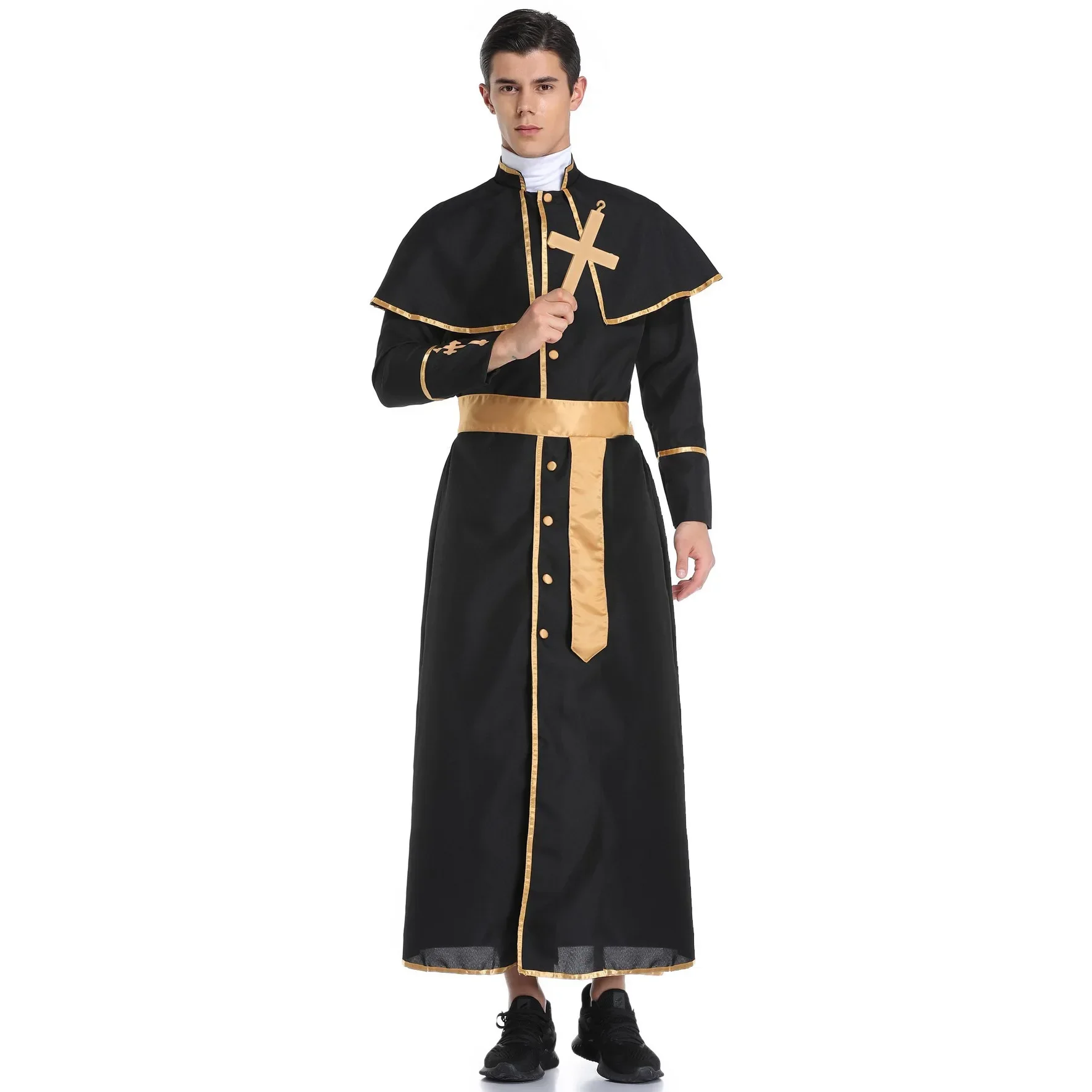 Tenue de Pasteur Halloween 2026, Robe de Missionnaire Romaine Antique pour Hommes, Déguisement de Performance pour Bal Costumé