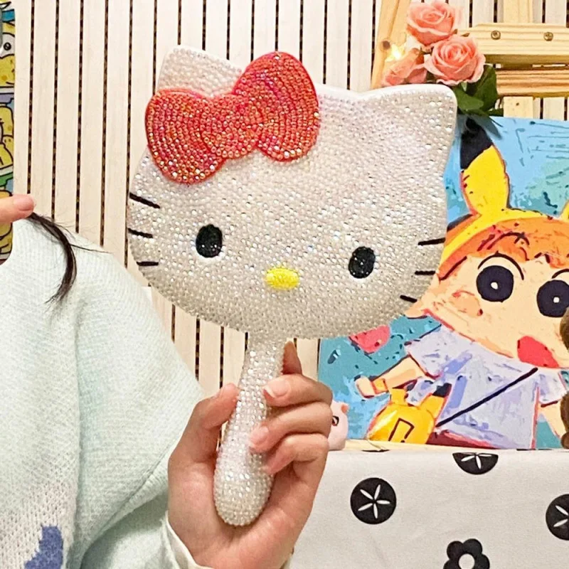 

Diamond painting Hello Kitty point Drill Mirror Handmade Material kit DIY Can be carried around