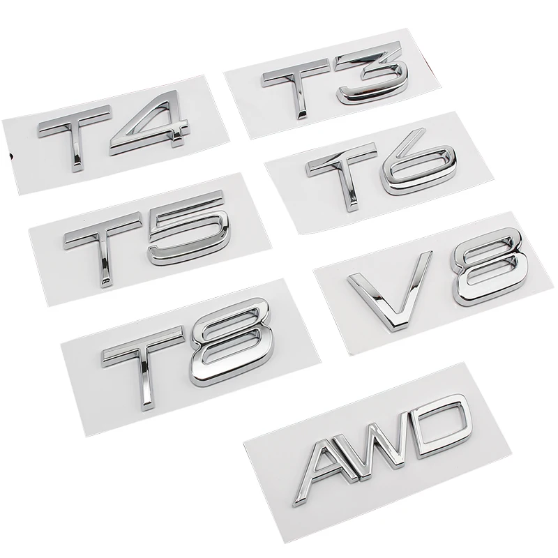 Car 3D ABS Trunk Letters Logo Badge Emblem Decals Styling Sticker For Volvo T3 T4 T5 T6 T8 V8 AWD XC40 XC60 XC90 S40 S60 S80 S90