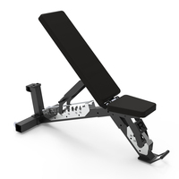 Commercial Gym Fitness Equipment Foldable Steel Bench with Leather Adjustable Sit-Up & Chest Press Exercise for Home Training