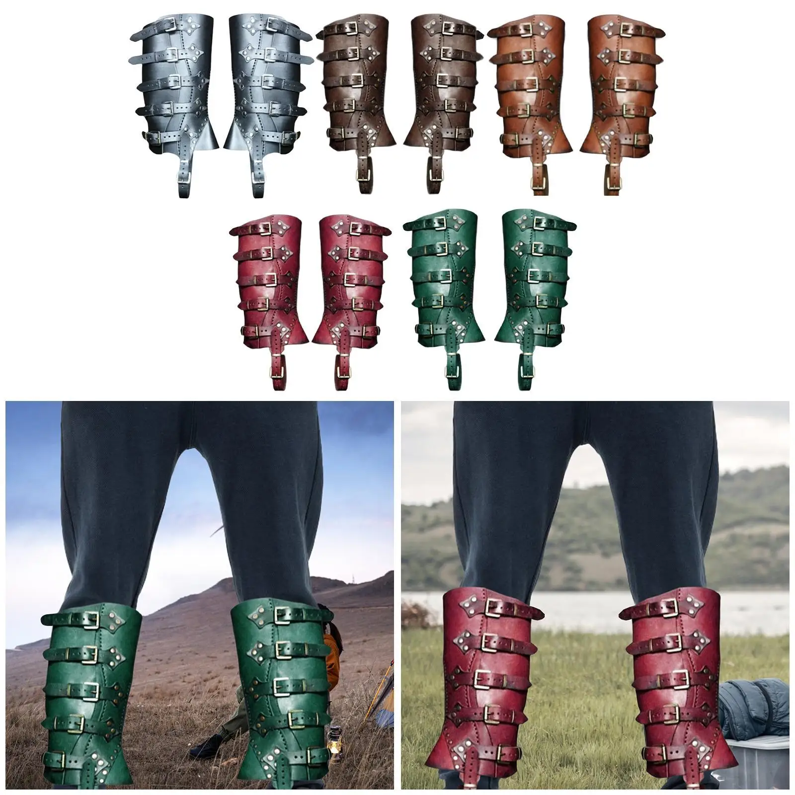 Leggings viking elegantes capas de bota com padrões medievais para cosplay