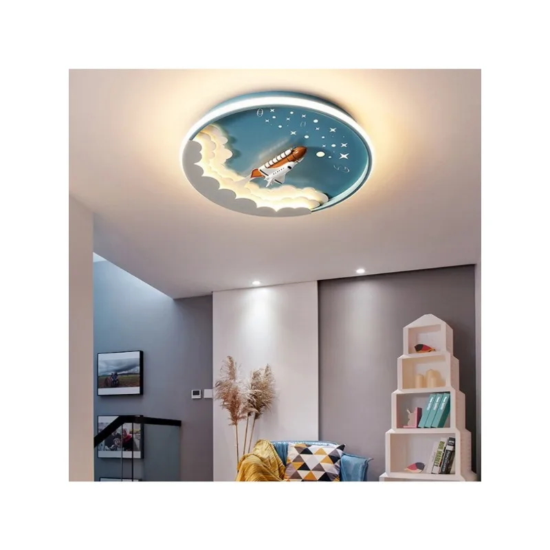 Modern Children's Room Ceiling Light Rocket Astronaut Unicorn Creative Bedroom Lighting Home Decor Led Ceiling Lamp Furniture