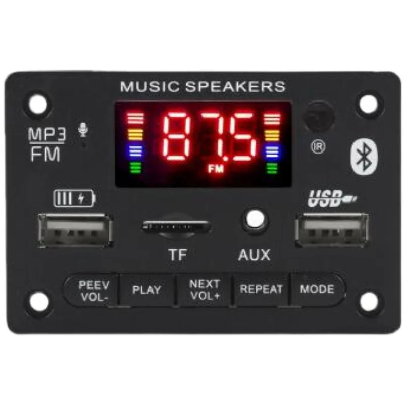 12V MP3 Decoding Board with Power Amplifier Recording Calling Bluetooth Board Dual Channel 10W Player