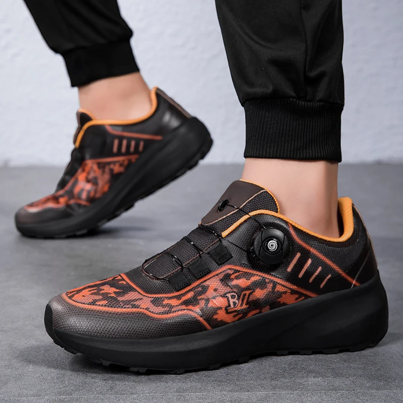 

2025 New Men's Hiking Shoes Non-slip High-Quality Leather Outdoor Sneakers for Male Rotary Adjusting Clasp Men Trekking Shoes