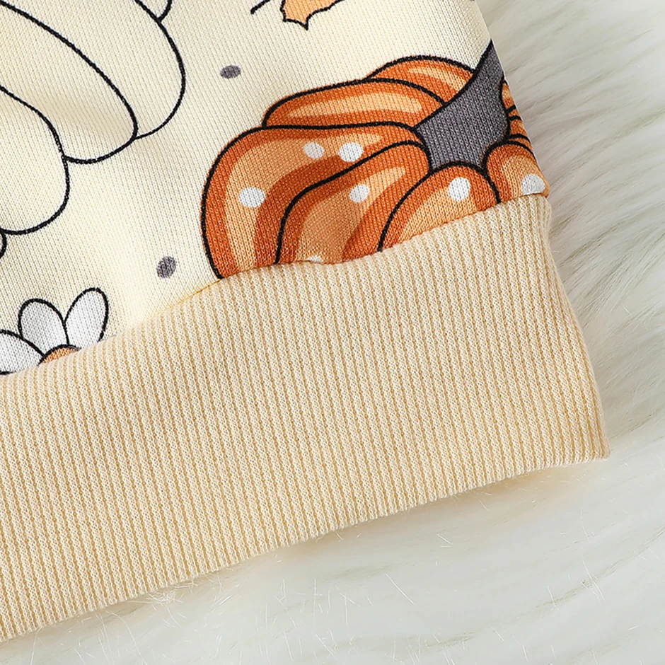 2-teiliges Herbst- und Winter-Kinder-Halloween-Set mit niedlichem Print-Sweatshirt und Hose für Jungen und Mädchen, Thanksgiving-Mode-Set – Detail 15