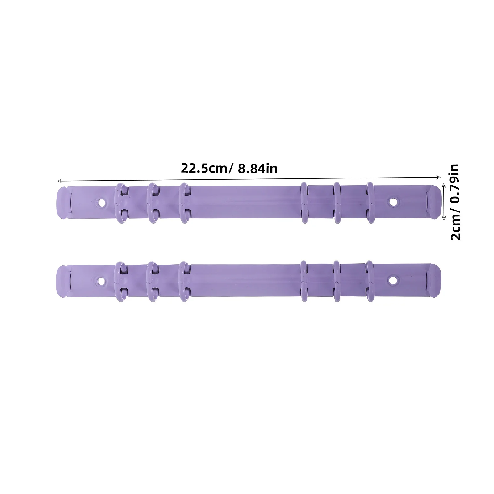 2개입 보라색 금속 루즈 리프 바인더 링 6링 분리형 메커니즘 클립 노트북 플래너 바인딩 액세서리 정리함