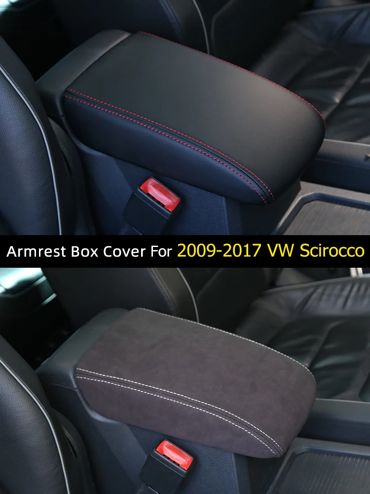 Für Scirocco Zubehör Volkswagen GTI R 2009–2014 2015 2016 2017, zentrale Steuerung, Armlehne, Box-Abdeckung, Wildleder-Pad, Jetta MK6 – Detail 1