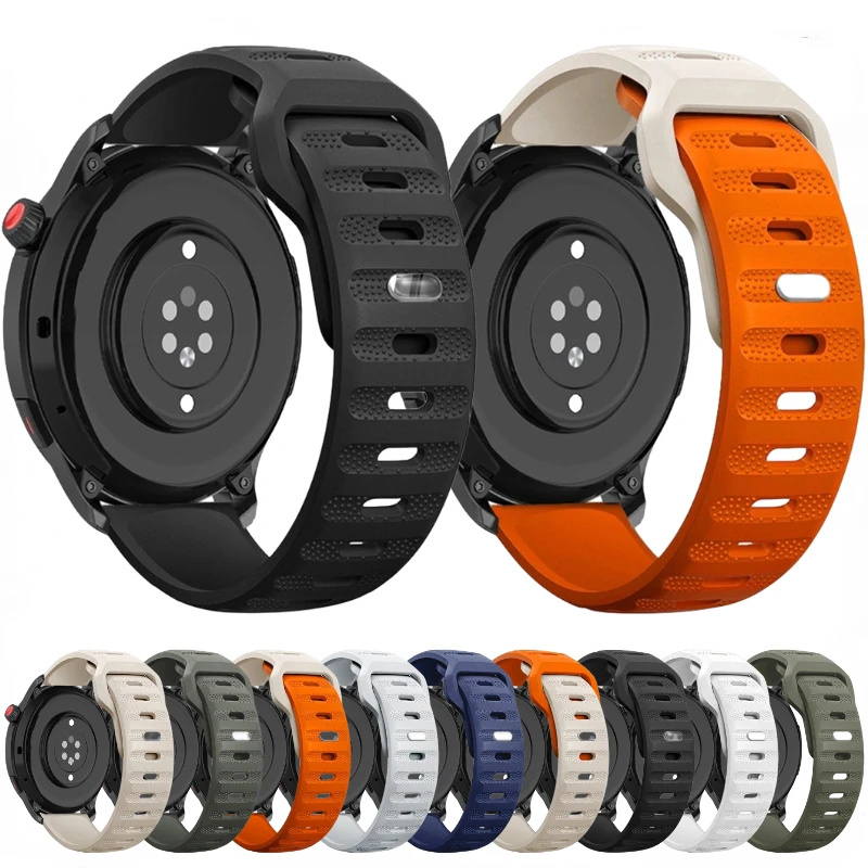 

20mm 22mm Silicone Strap For Samsung Galaxy Watch 5/4 40mm 44mm Huawei Watch 3/GT3/Pro Breathable bracelet band Amazfit GTR/GTS