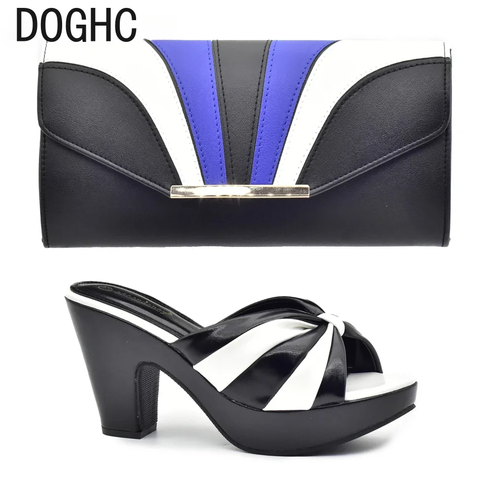 

Africa Shoe and Bags Set Slingbacks Sandals High Quality Pretty Prices Nigerian Women Shoes and Bag Set for Wedding and Party