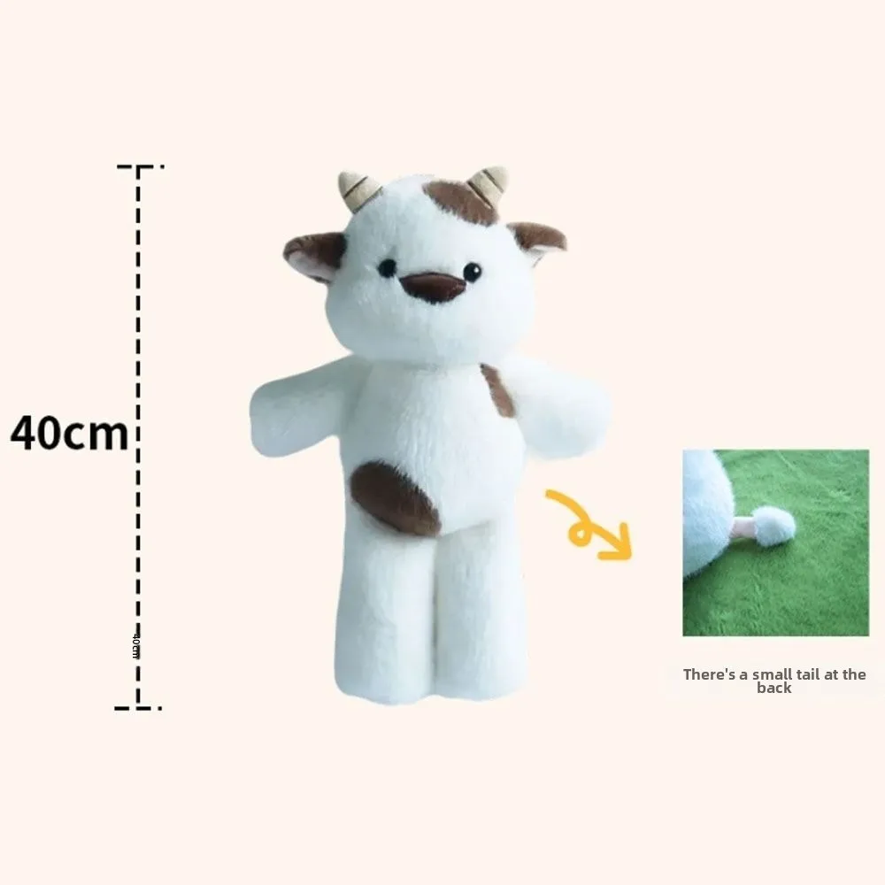 Presente criativo macio vaca pelúcia animal travesseiro de pelúcia suporte emocional bonito animais de pelúcia pelúcia travesseiro de pelúcia de 15.75 polegadas