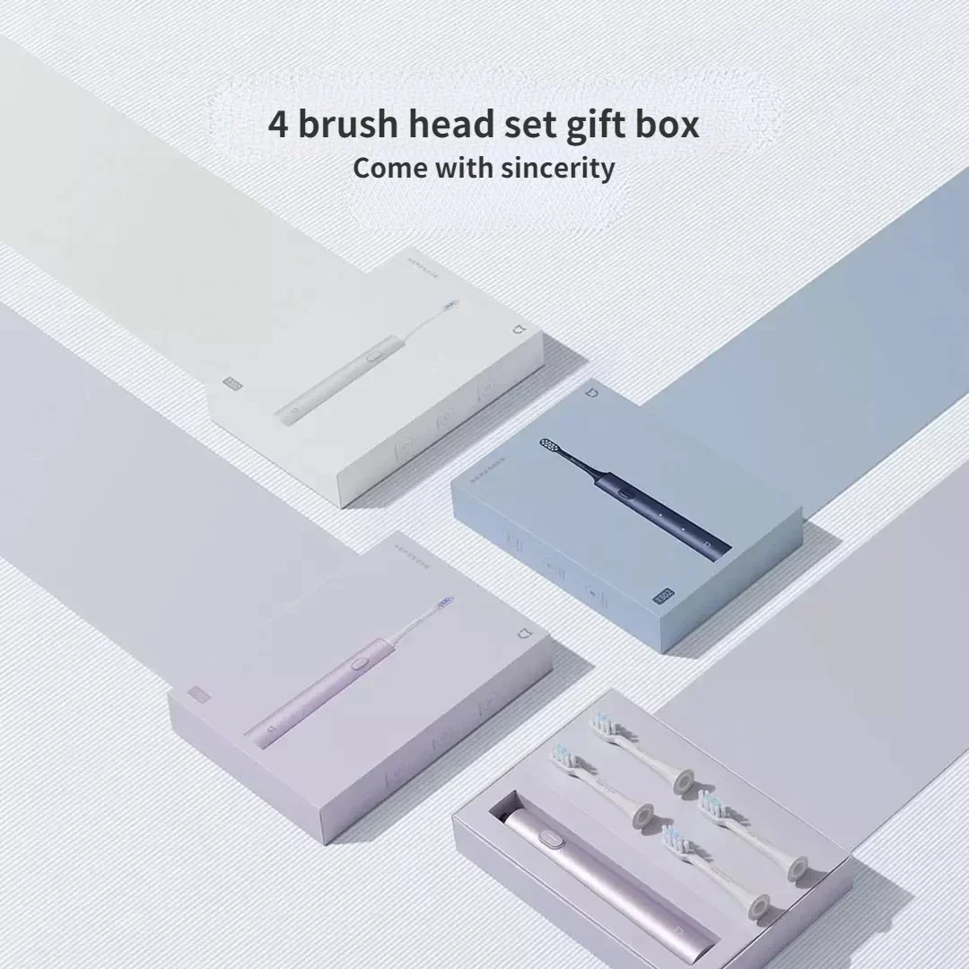 تستخدم Xiaomi Mijia فرشاة أسنان كهربائية بالموجات الصوتية T302 IPX8 مقاوم للماء شحن لاسلكي 4 رؤوس فرشاة سونيك فرشاة الأسنان الإلكترونية
