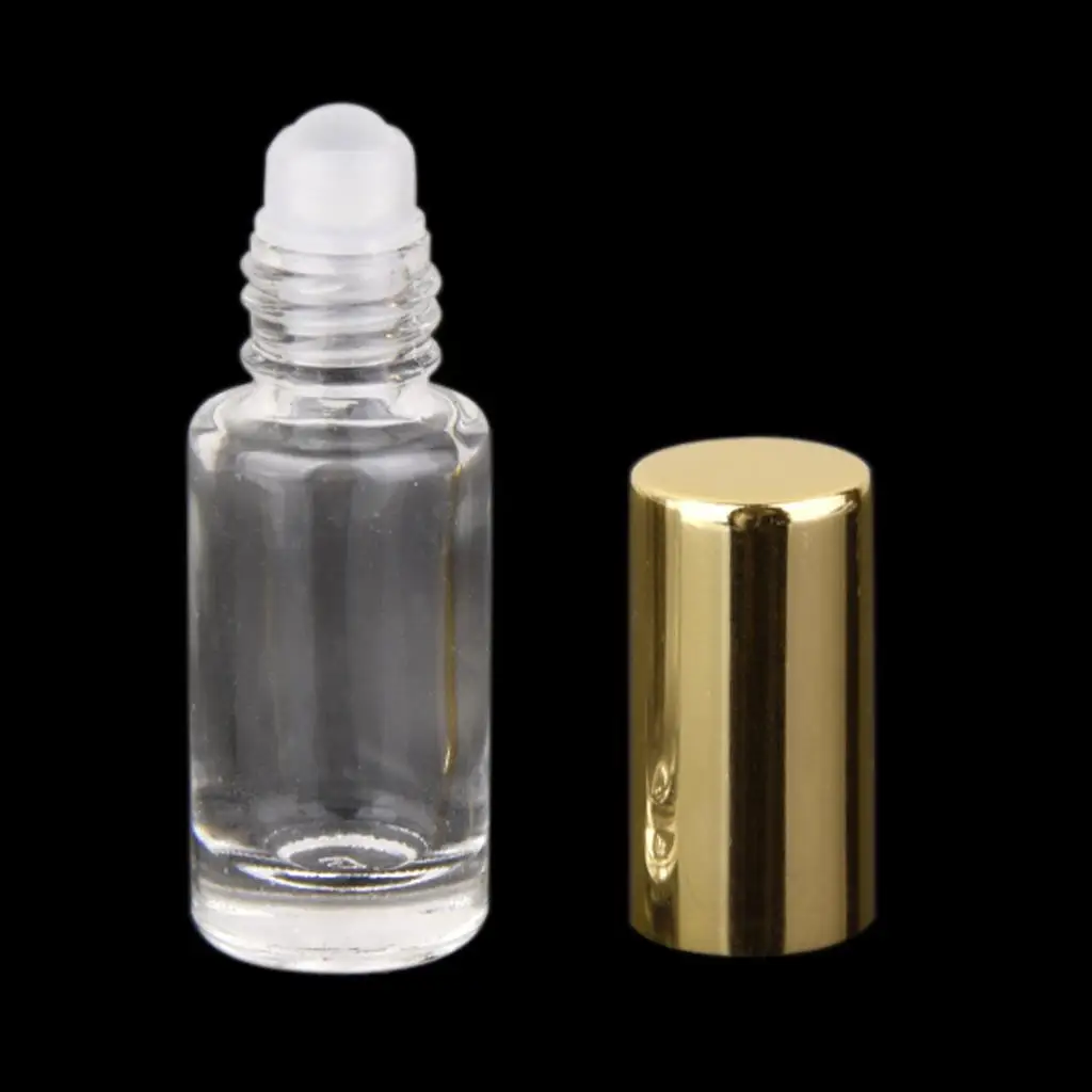 5 pièces 5ml clair Mini voyage Portable vide rouleau à rouler verre bouteilles d'huile essentielle accessoires de maquillage