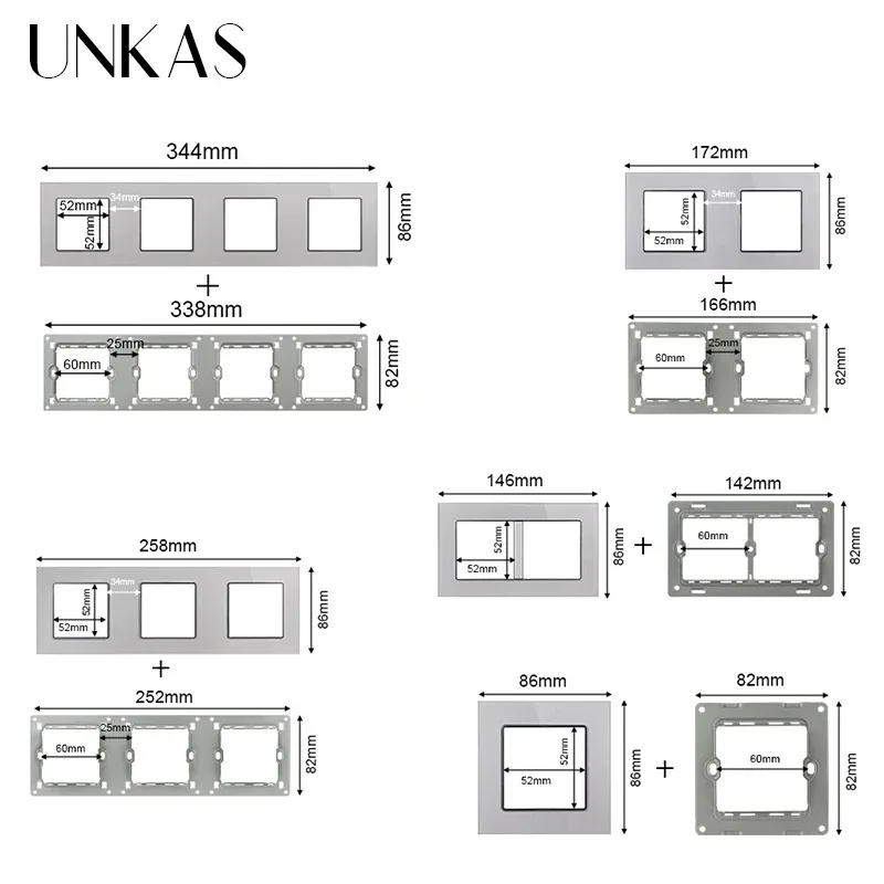 UNKAS لوحة زجاجية رمادية لتقوم بها بنفسك مزيج مجاني 1 2 3 4 عصابة التبديل المخرج باهتة مروحة أضواء التلفزيون المزدوج ستارة الأقمار الصناعية Footlight #3