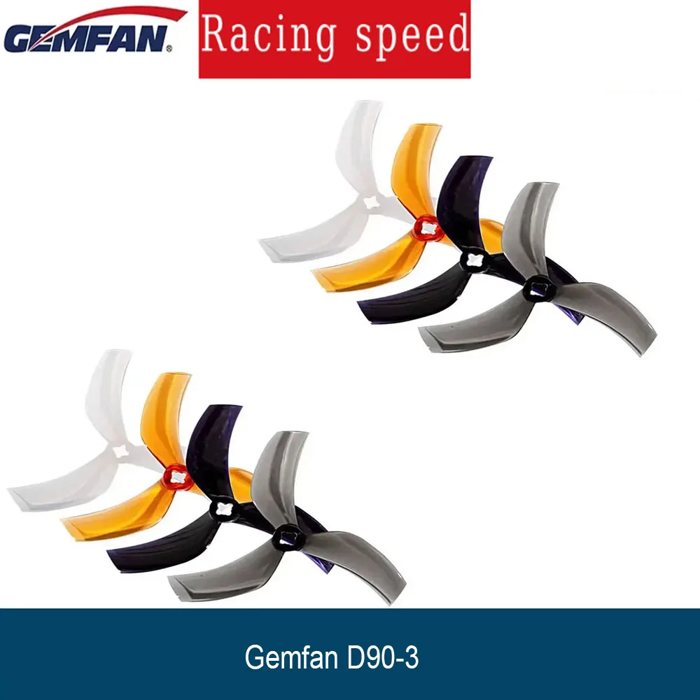 

4 пары Gemfan D90 D90-3 3 лопасти 90 мм 3,5 дюйма пропеллер M5 отверстие более высокая эффективность для RC Freestyle Cinehoop Racing Drones Запчасти