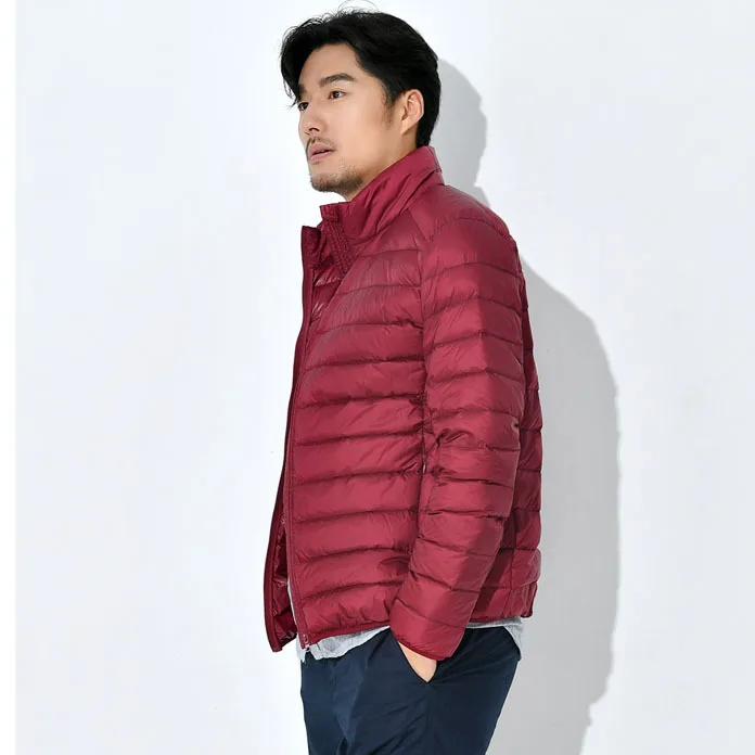 Inverno e outono para baixo jaqueta masculina seção curta seção fina negócios com capuz engrossado pato branco para baixo casaco portátil