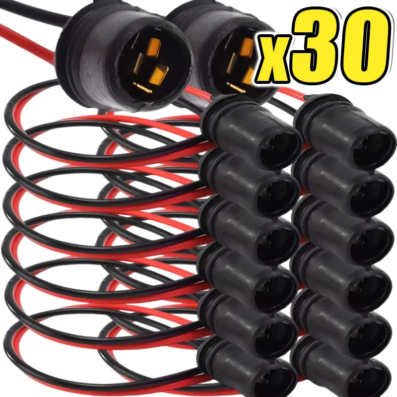 1-30PCS T10 W5W 147 Bulb Holder Adapter Cable LED Bulb Connector Socket Suitable for Use in Cars Motorbike Dashboard Lights