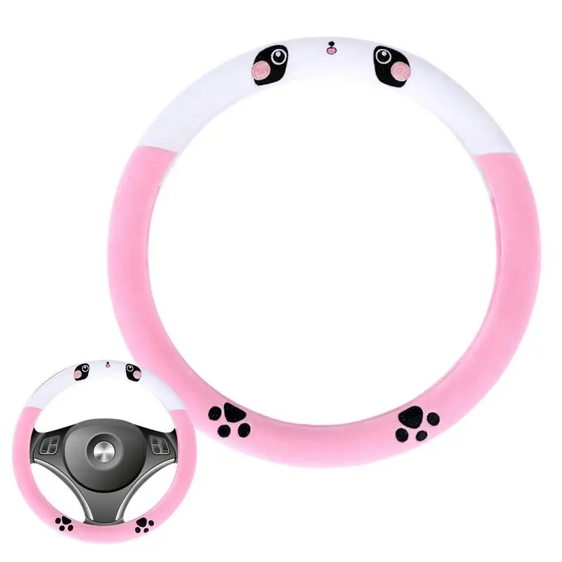 Plush Car Steering Wheel Cover Winter Plush Steering Wheel Cover Ergonomic Grip Steering Wheel Cover Soft Car Steering Wheel
