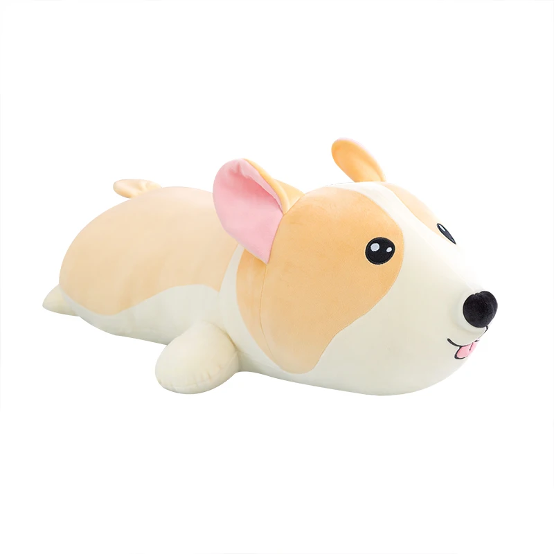 

Nice 1pc 40cm-80cm Lying Corgi Dog Plush Toys Stuffed Cute Puppy Animal Doll Soft Long Sleep Pillow Cushion Kids Girls Gift