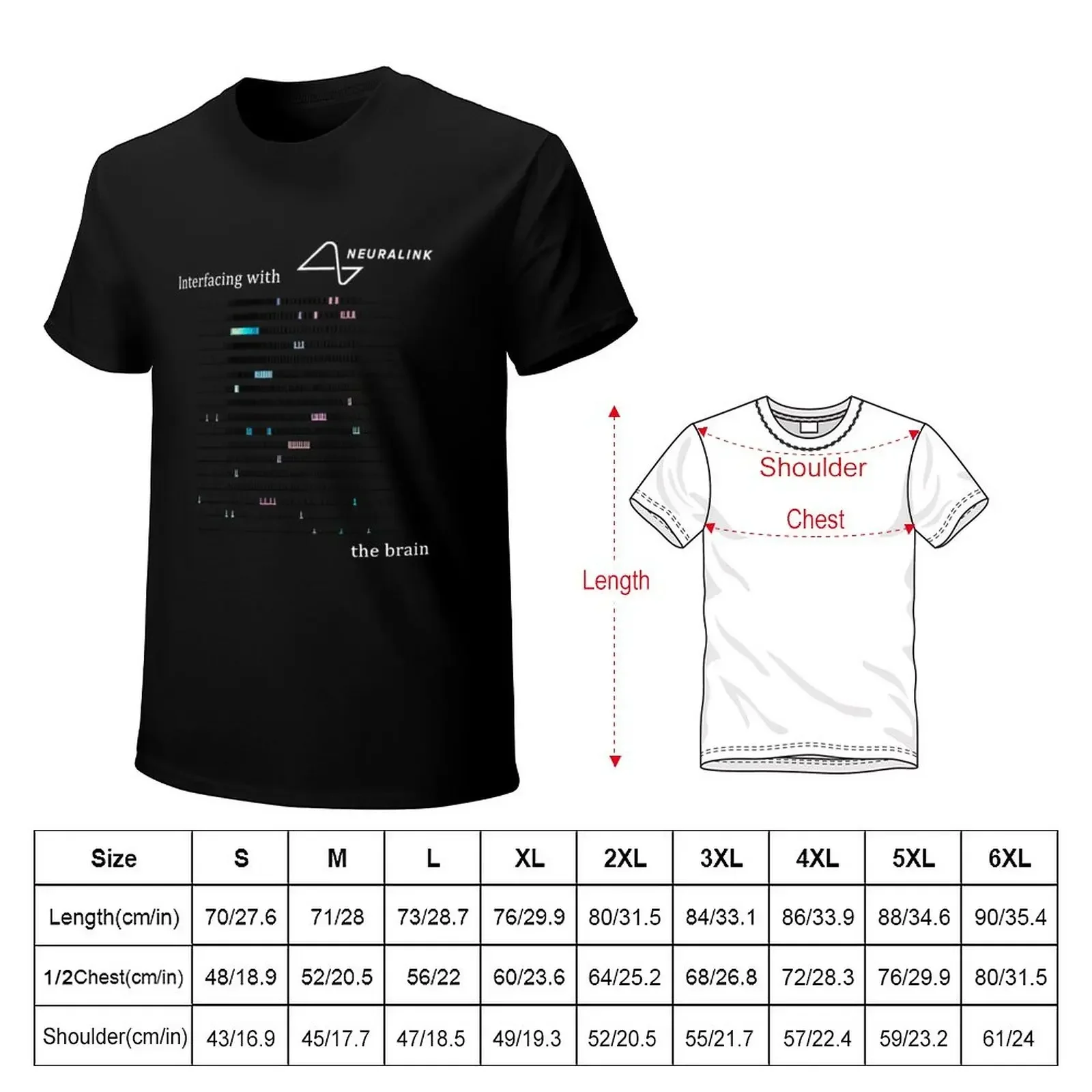 Neuralink T-Shirt korean fashion plus sizes quick-drying Men's cotton t-shirt