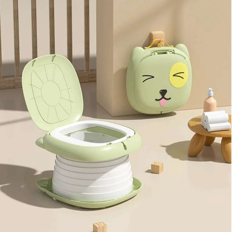 Cartoon Children's Pot Portable Toilet Seat Urinal Foldable Potty Training Seat Travel Portable Potty Child Pot Bebe Toilette