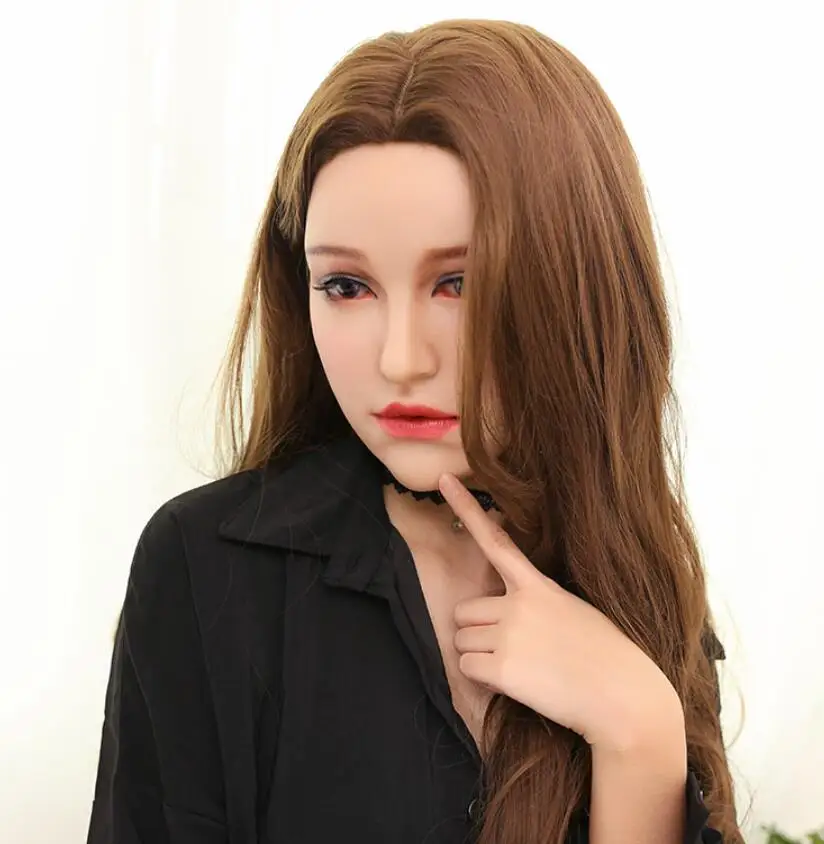 (M10 Aglaia) فستان متقاطع برأس كامل من السيليكون الواقعي للنساء المتحولين جنسيا قناع تزيين متقاطع عيون مزيفة