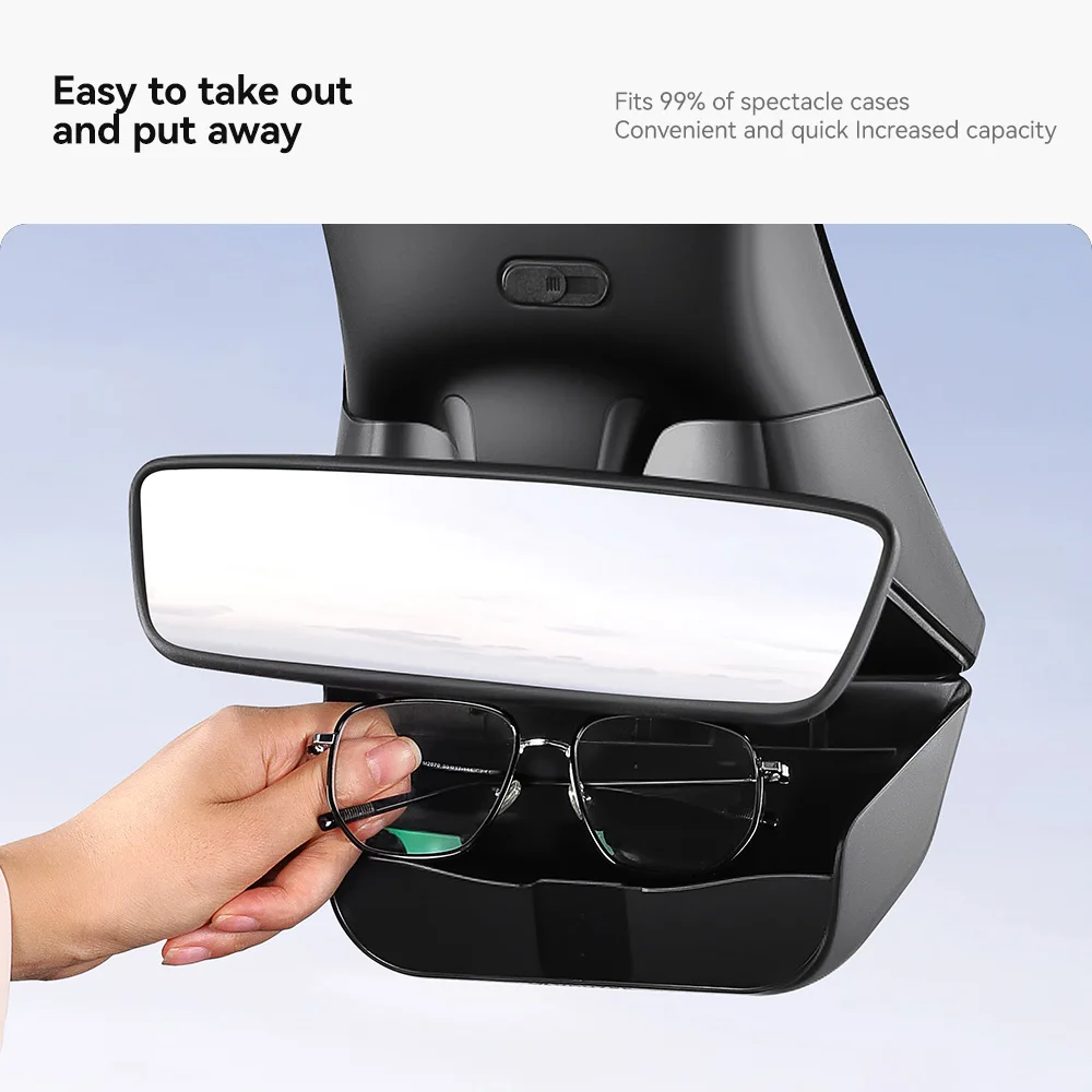 For Tesla model Y/YL  Juniper 2025-2026 Internal Flocking Rearview Glasses Storage Box Car Glasses Case Sunglasses Holder