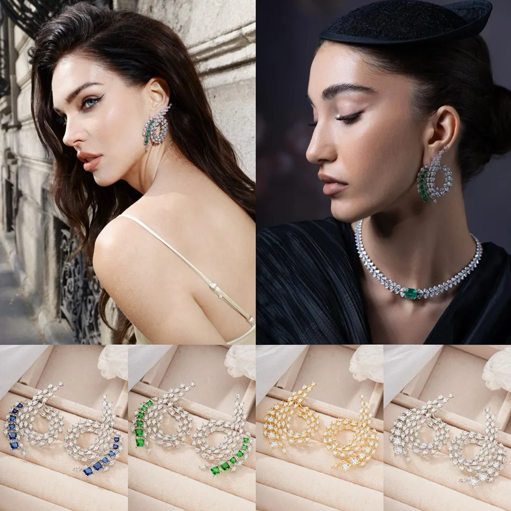 

Missvikki Famous Brand Round Dangle Earrings for Women Wedding CZ Fashion Engagement Party Jewelry High Quality Accessories