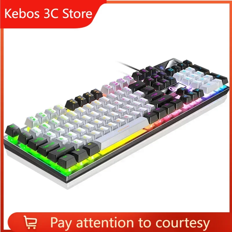 

Game Wired Keyboard Color Matching Luminous Mechanical Feel Desktop Computer Accessories Gaming Keyboard Outemu Silent Gray