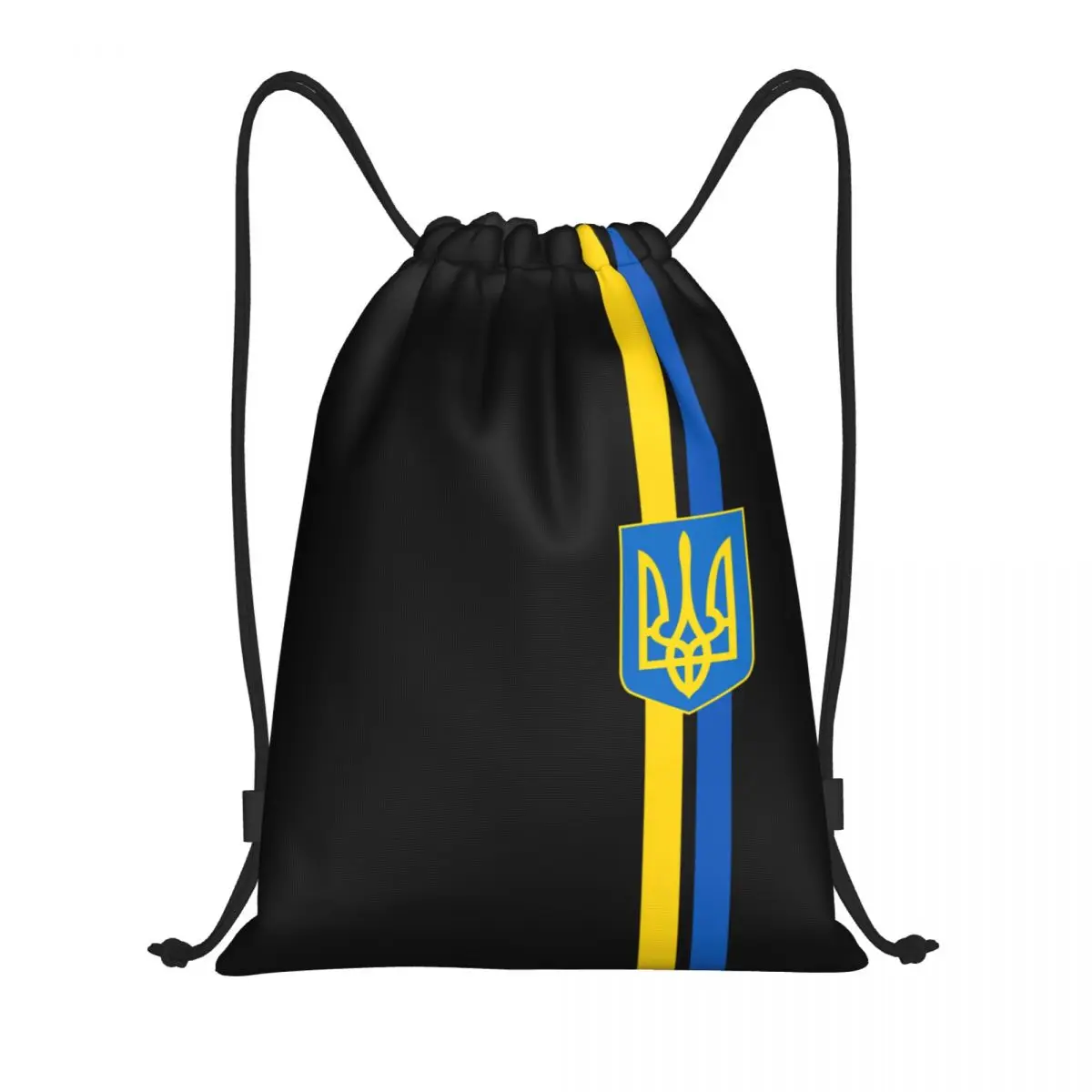 Mochila con cordón y bandera de Ucrania personalizada, abrigo de armas ligero, Trident, gimnasio, deportes, sacos para viajar