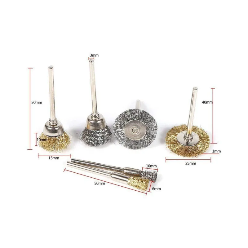 20/36/40/45Pcs Dremel Accessories Wheel Brass Brush Rust Removal Stainle Wire Steel Tool For Polishing Rotary Voiture Mini Drill