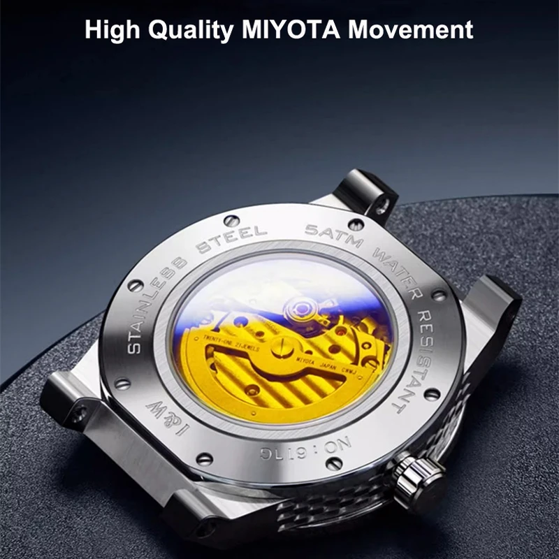 IW Watches Mens Top Brand Luxury Automatic Clock Casual Stainless Steel MIYOTA Mechanical Men Watch Sport Waterproof Luminous