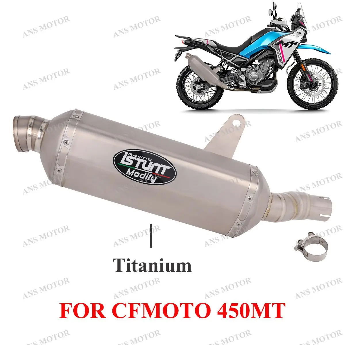 

Slip On For CFMOTO 450MT 2024 Motorcycle Exhaust Tail Pipe Muffler With DB Killer Modify 450MT Exhaust Escape Moto Titanium