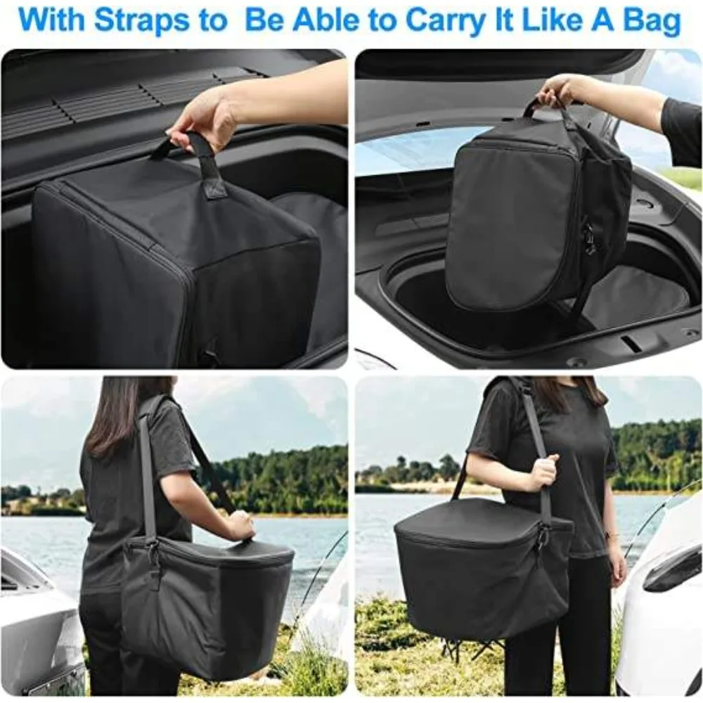 For Tesla Model 3 Y 1 Pair Frunk Cooler Organizer Insulated Waterproof Front Trunk Storage Bag with Straps Cooler Insulated Bag