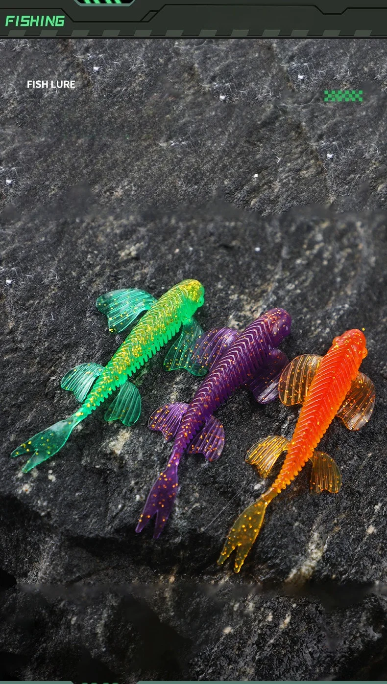 BILLINGS 10-teiliges Set schwimmender Schmetterlings-Schwanzgabelköder, weiche Kunstköder, vielseitige Köder – Detail 16