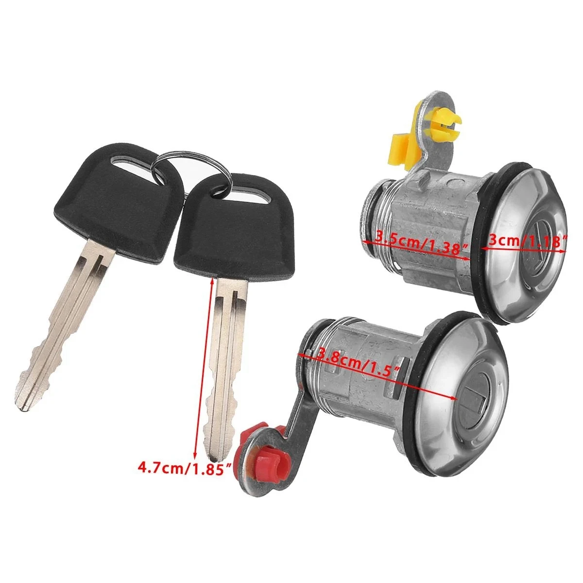 A13F-1 Set Front Left Right Door Lock Barrel & Keys For L200 Pick Up 2001 2002 2003 2004 2005